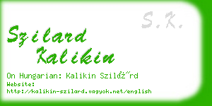 szilard kalikin business card